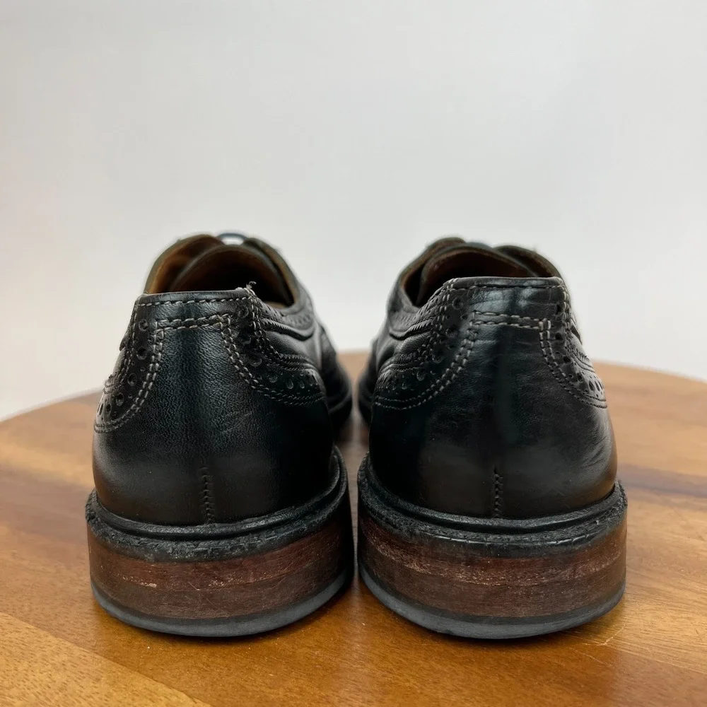 Mens Allen Edmonds McTavish Black Leather Wingtip Brogue Dress Shoes Size 10.5 B